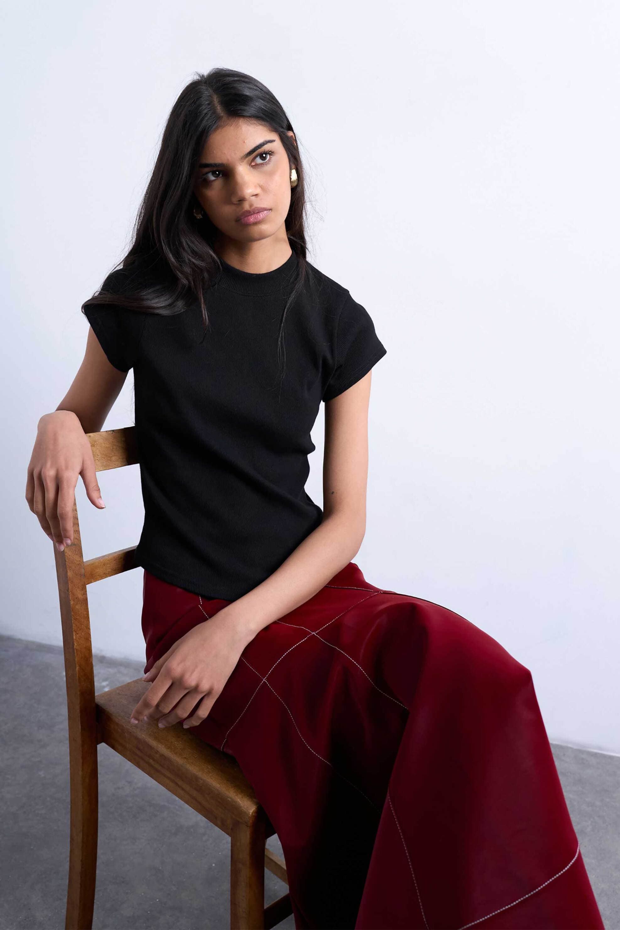 Topshop γυναικεία μπλούζα μονόχρωμη "Tsea"