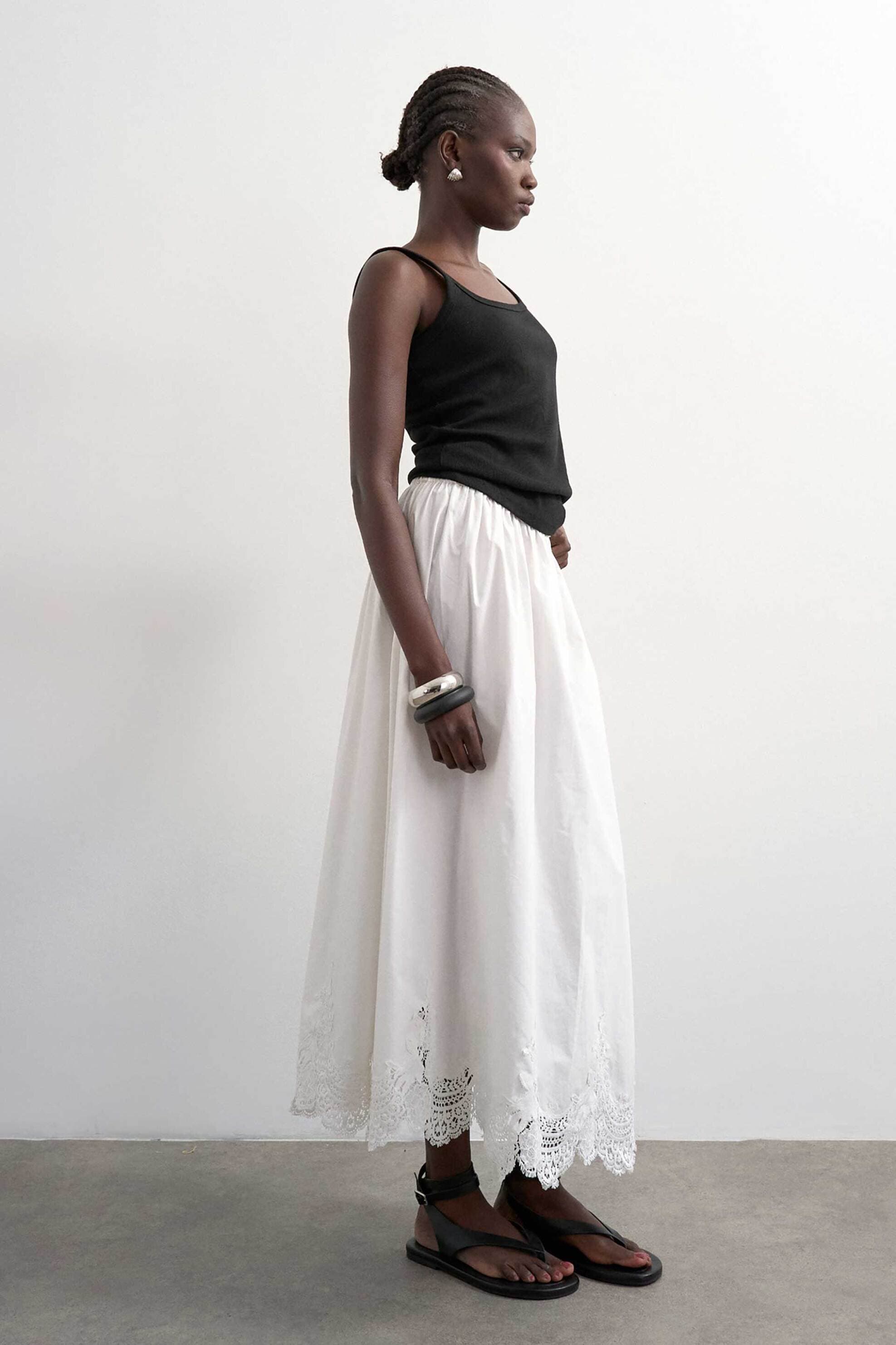 Topshop γυναικεία midi φούστα με δαντέλα "Lina"