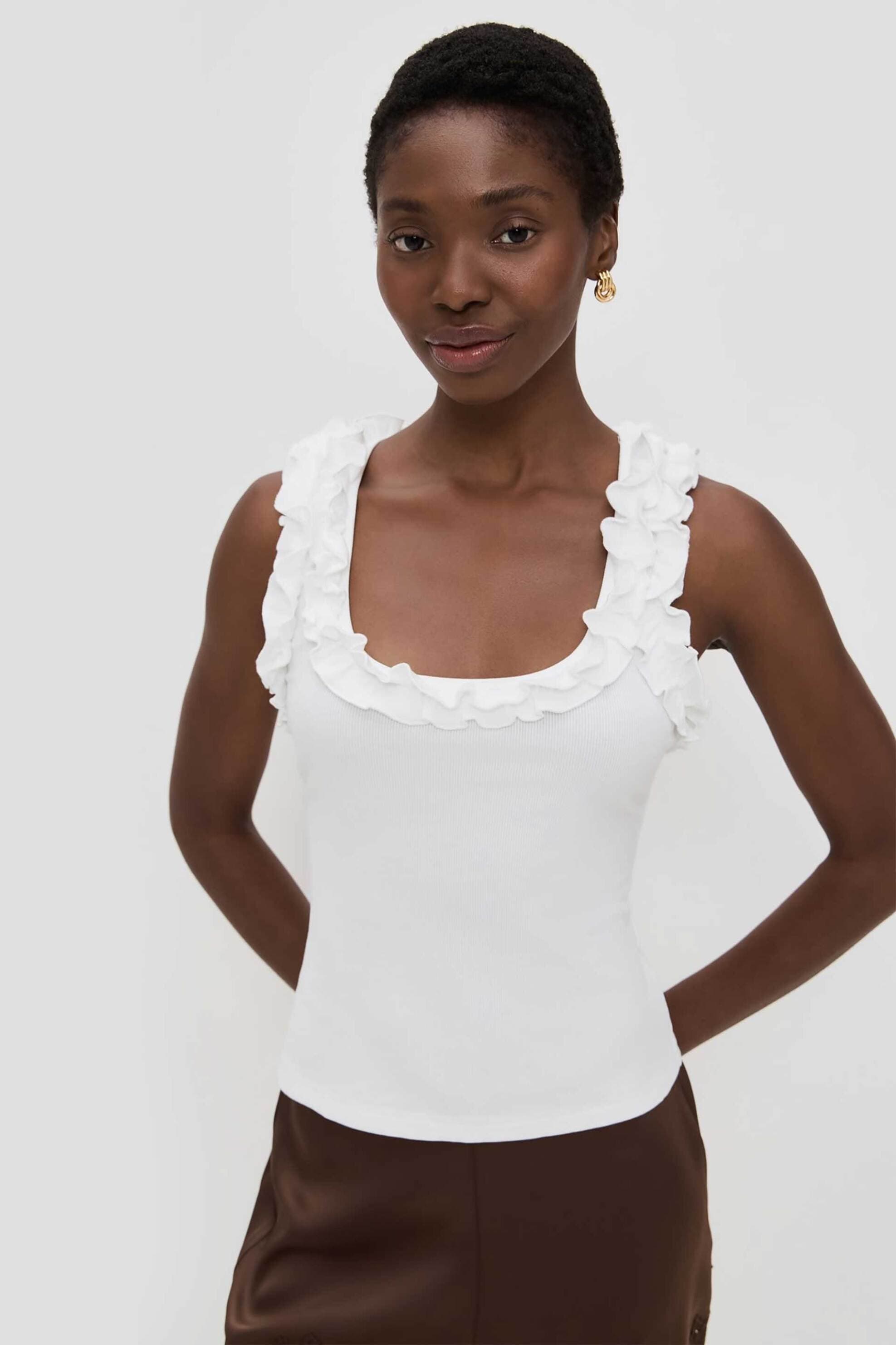 Roame γυναικείο αμάνικο τοπ με βολάν "Paloma"