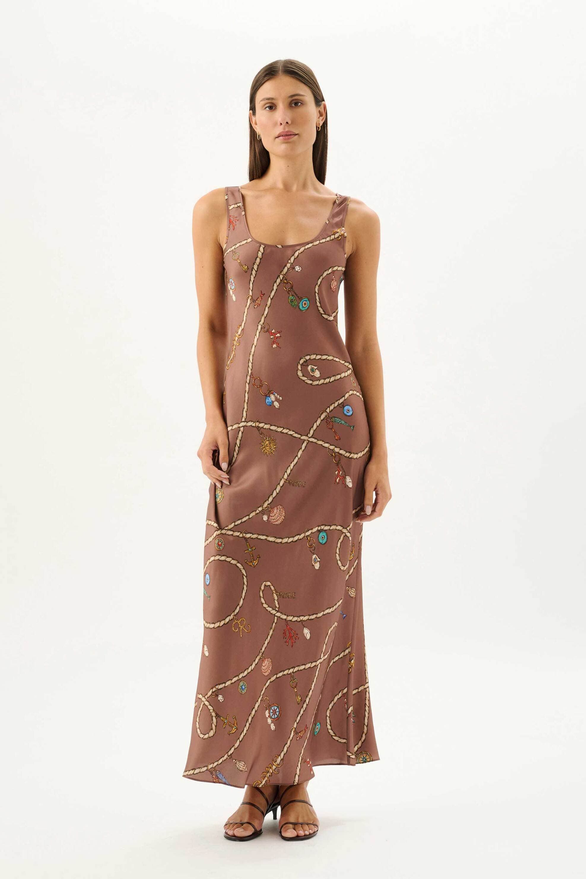 Roame γυναικείο maxi φόρεμα αμάνικο "Jimena"