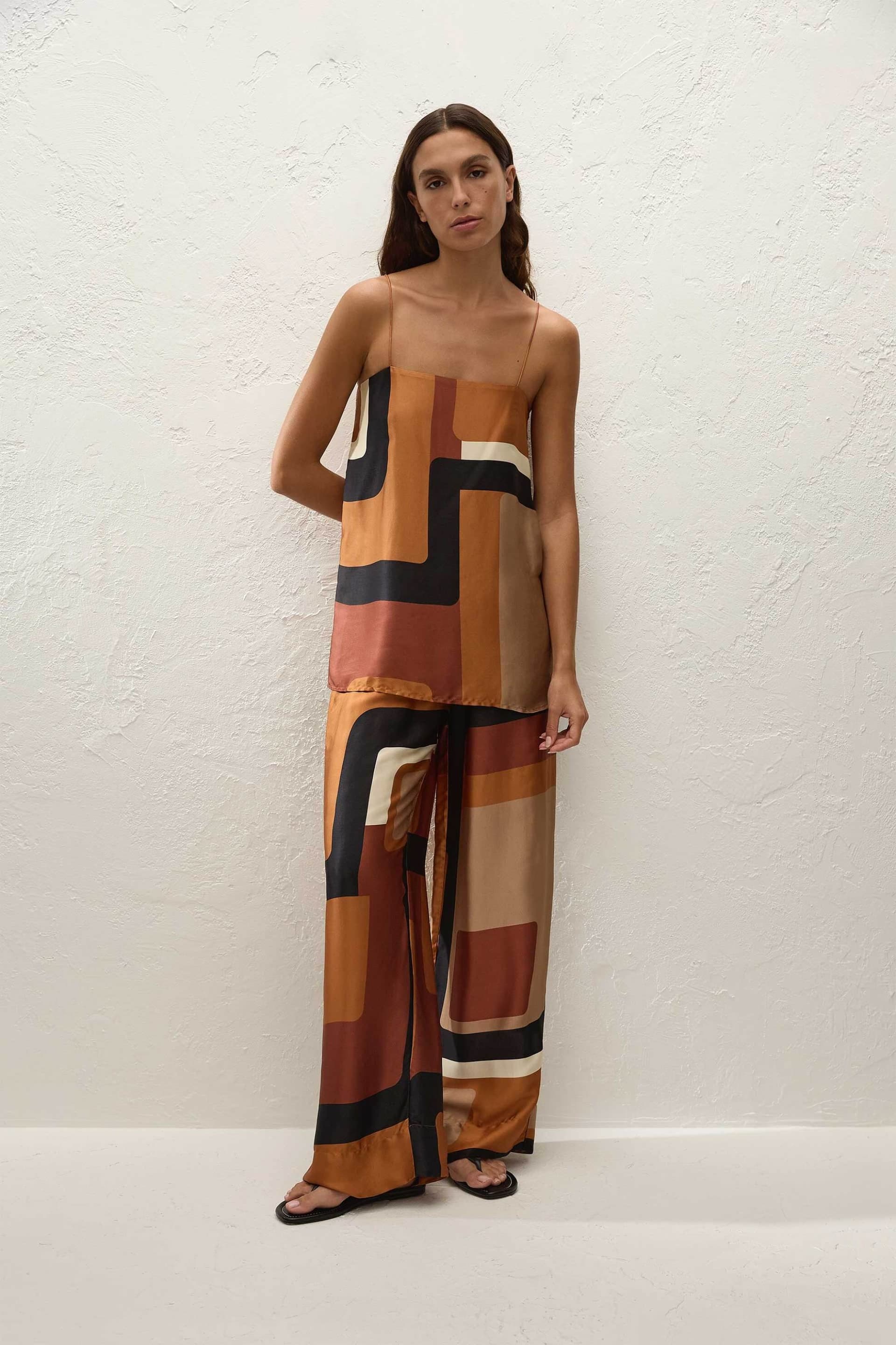 Faithful The Brand γυναικείο παντελόνι με γεωμετρικό σχέδιο "Jensen Jalisco"