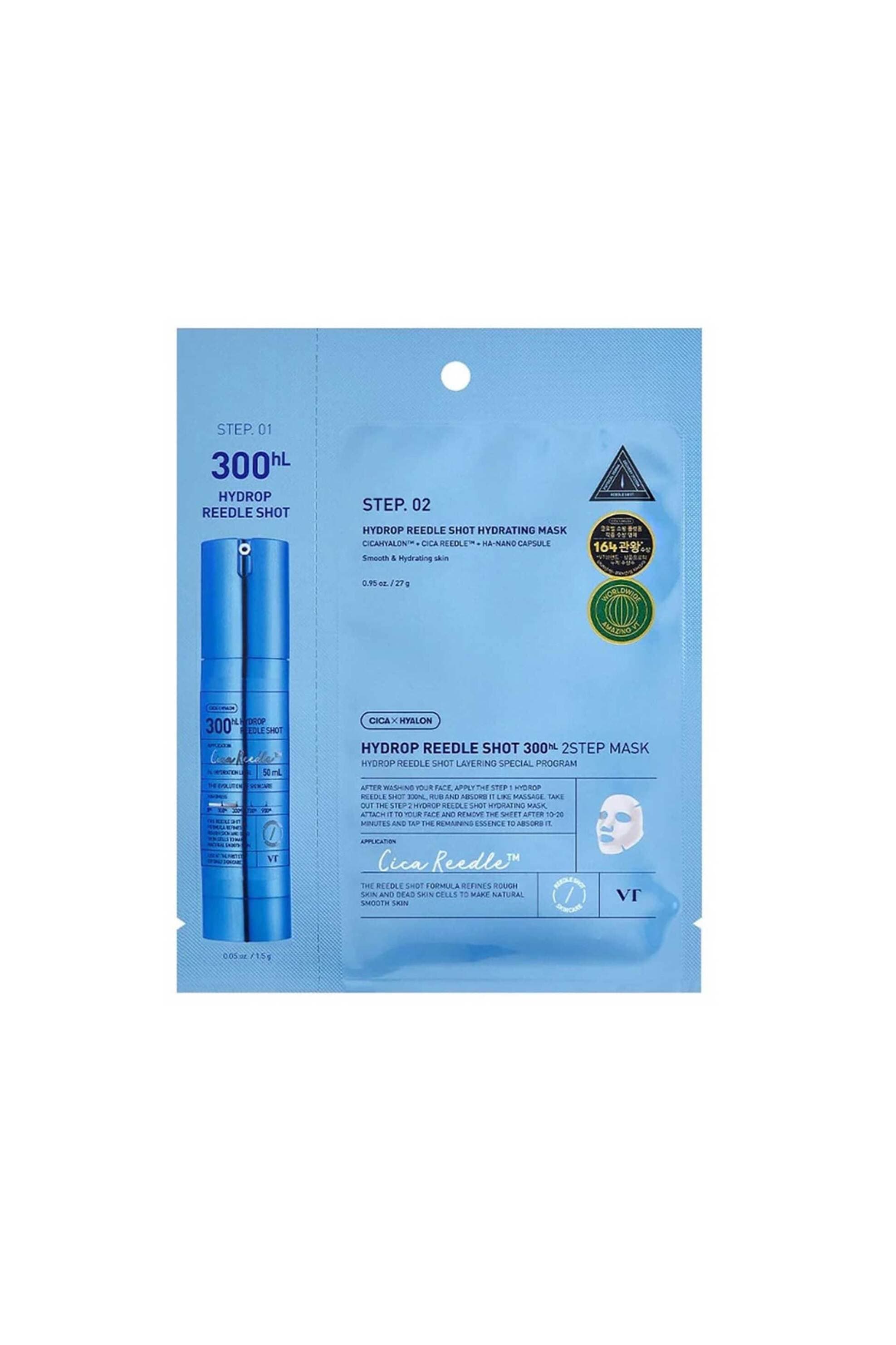 VT Hydrop Reedle Shot 300hl 2-Step Mask - Μάσκα Με Υαλουρονικό Και Τεχνολογία Microneedle 1,5 + 27 gr