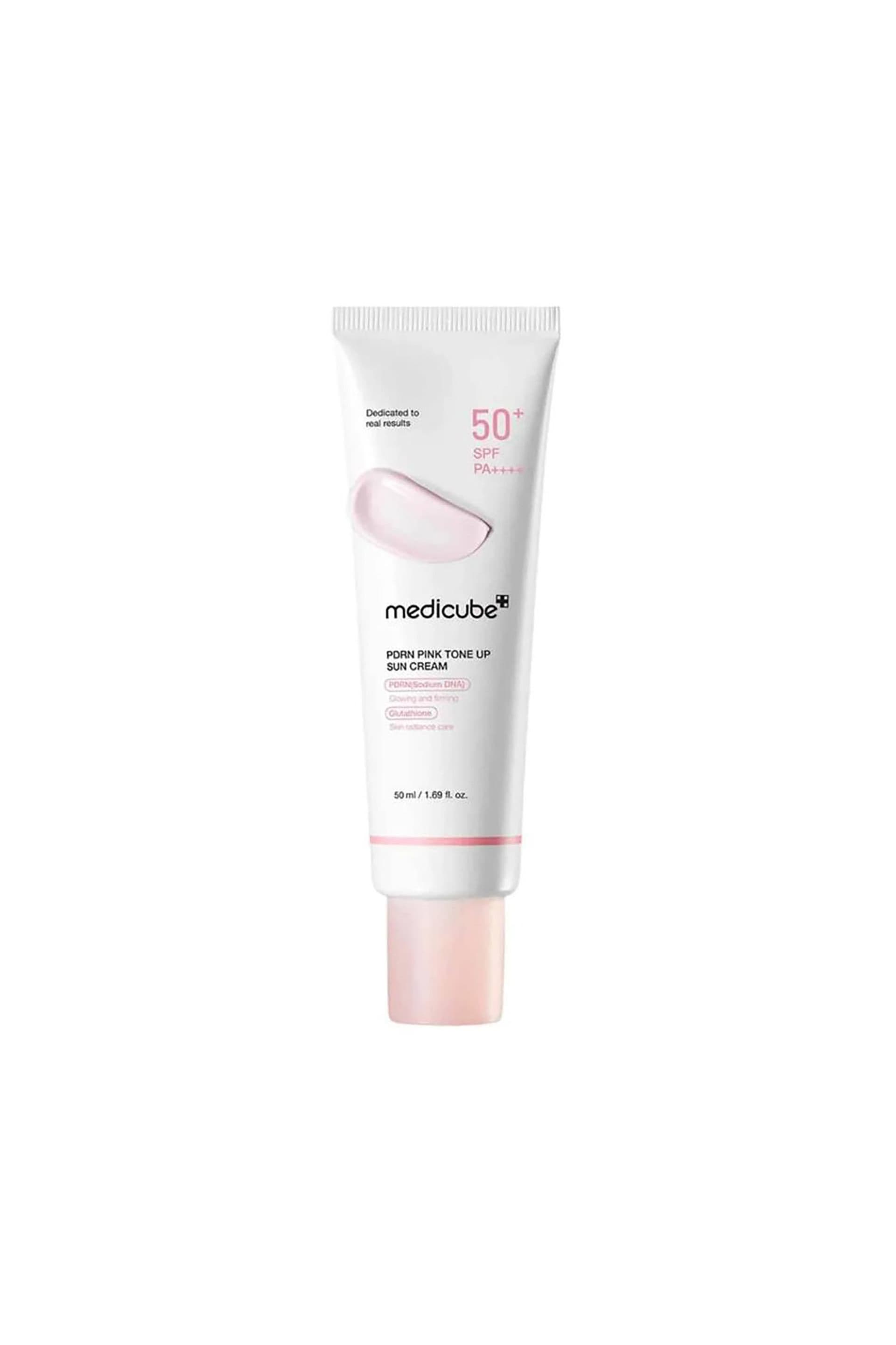 Medicube PDRN Pink Tone Up Sun Cream SPF 50+ Pa++++ - Αντηλιακό Για Λάμψη Και Μείωση Λεπτών Γραμμών 50 ml