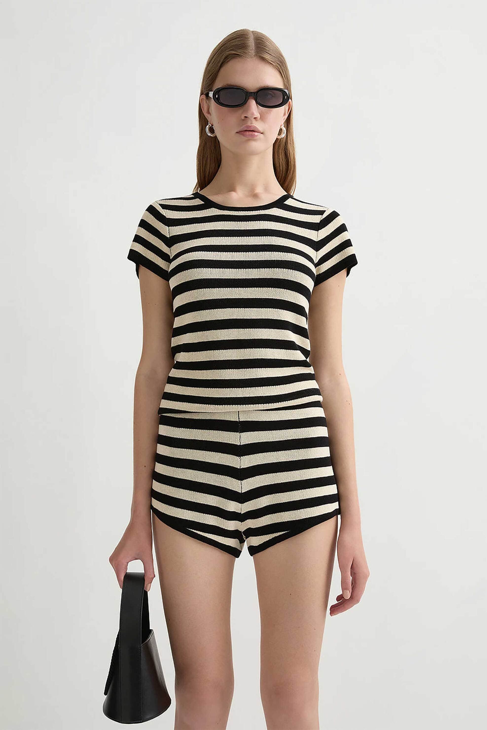 Posse γυναικεία μπλούζα πλεκτή με ριγέ σχέδιο "Birdie"