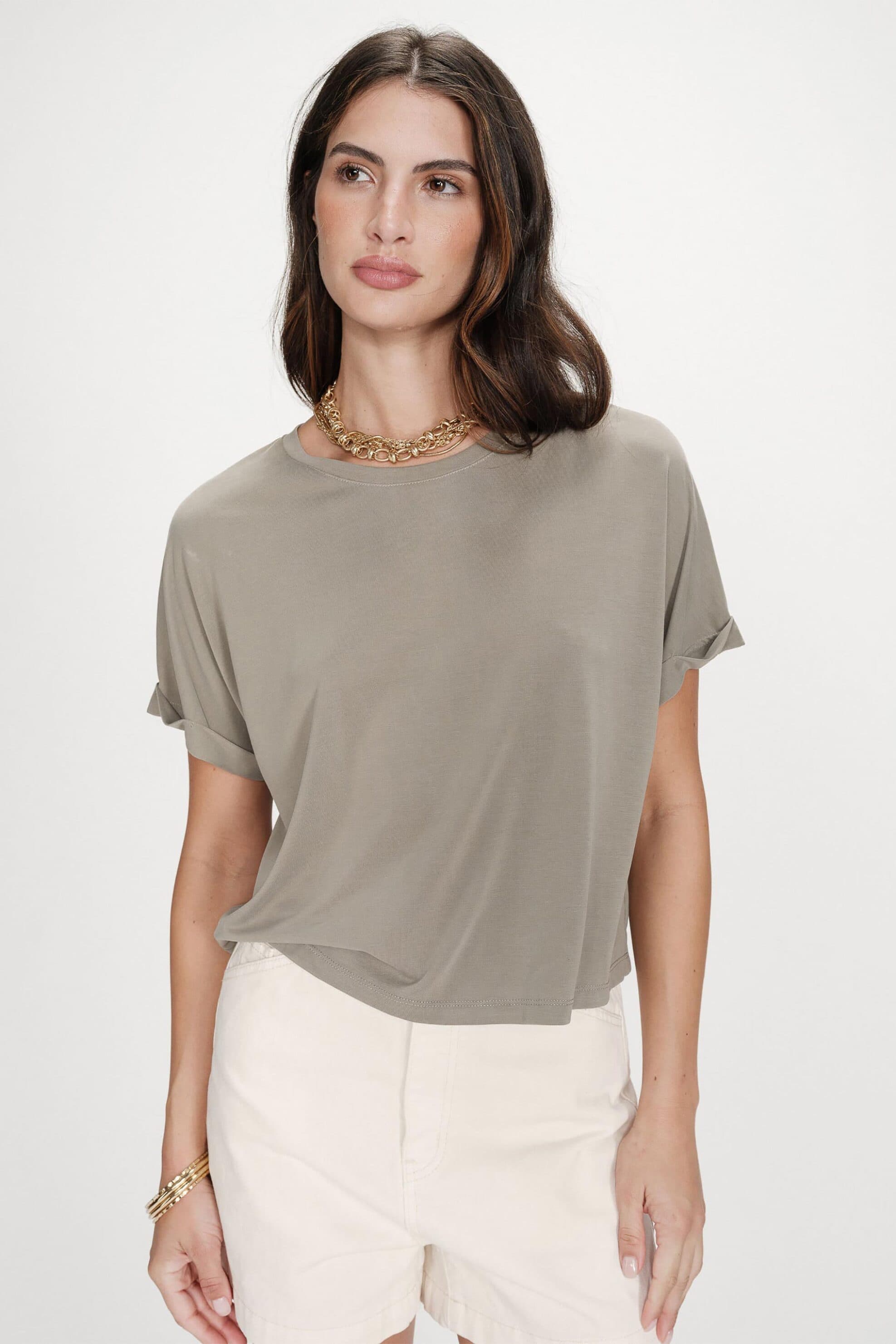 Grace & Mila γυναικείο T-shirt oversized μονόχρωμο "Parma"