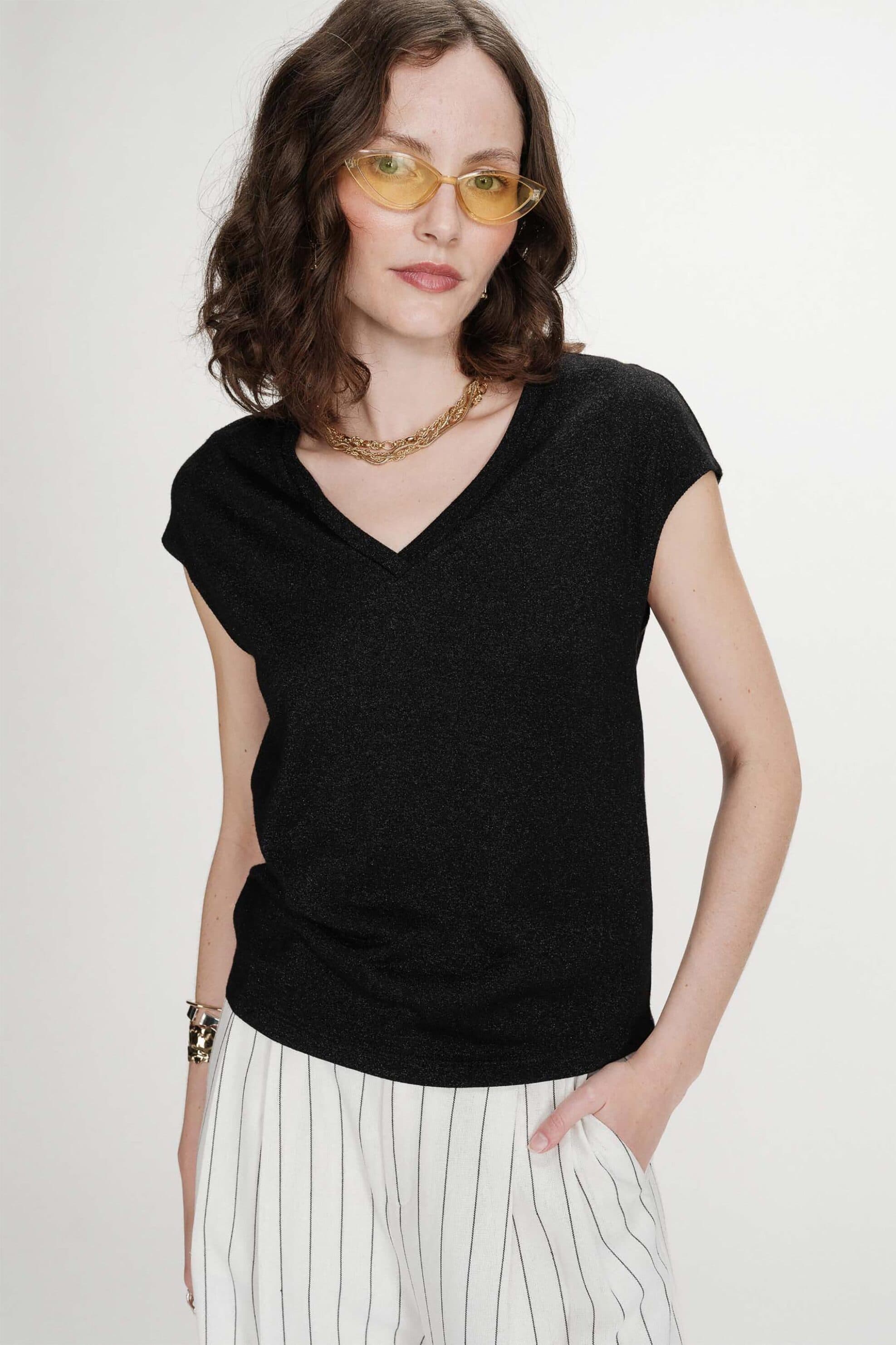 Grace & Mila γυναικείο T-shirt Regular Fit μονόχρωμο "Valsons"
