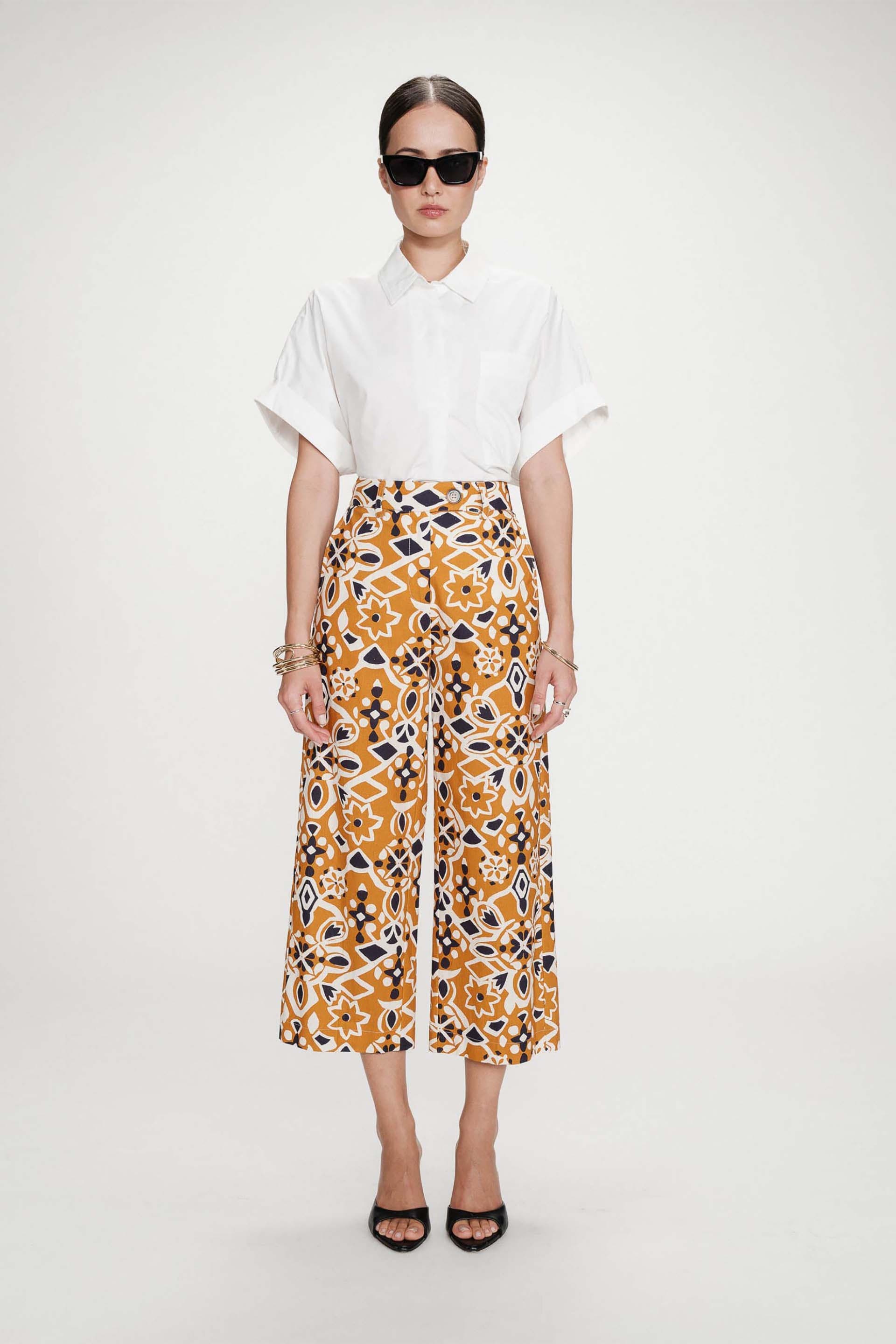 Grace & Mila γυναικείο παντελόνι με all-over print Straight Leg "Varsy"
