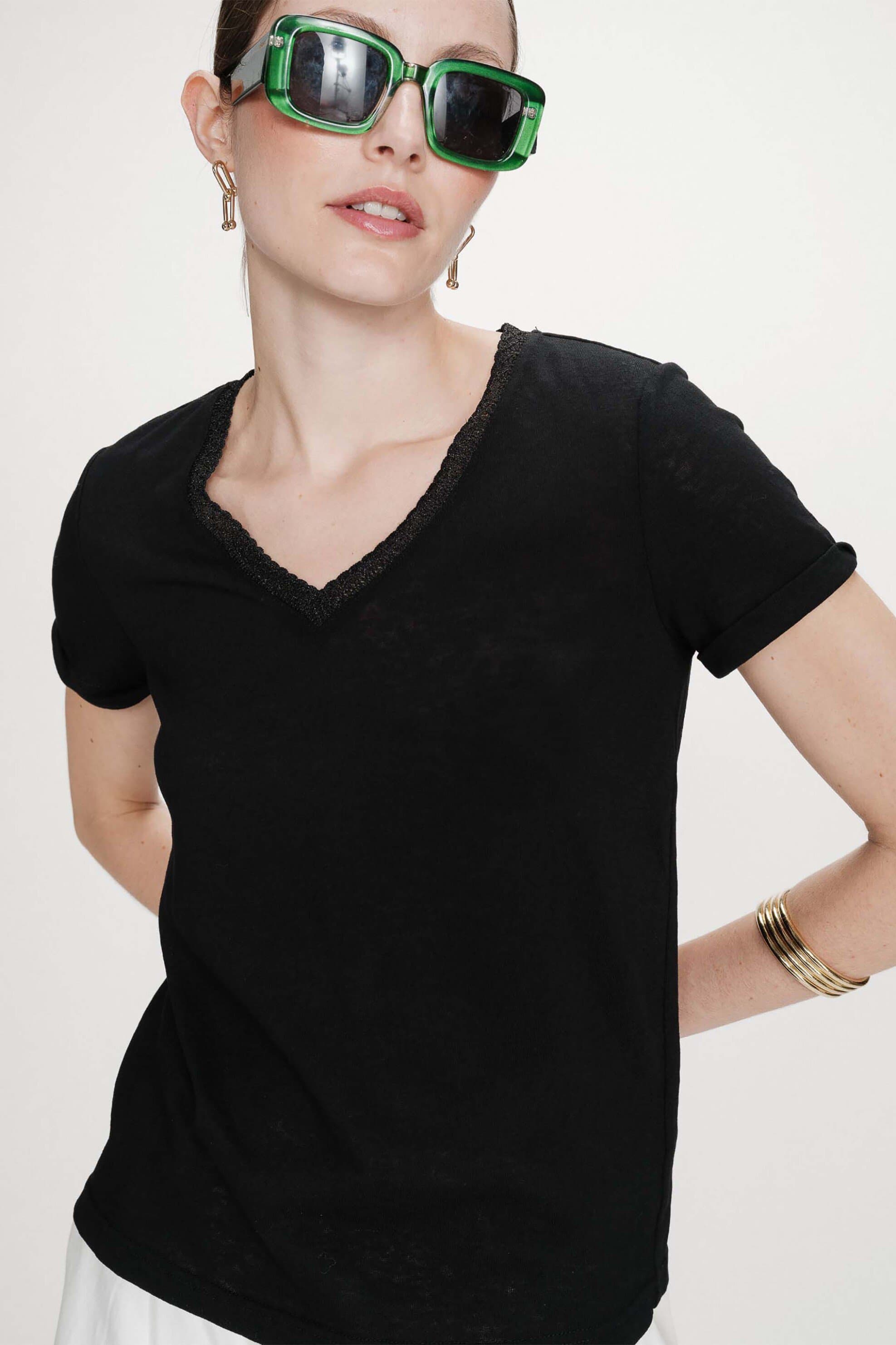 Grace & Mila γυναικείο T-shirt Regular Fit μονόχρωμο "Vasco"