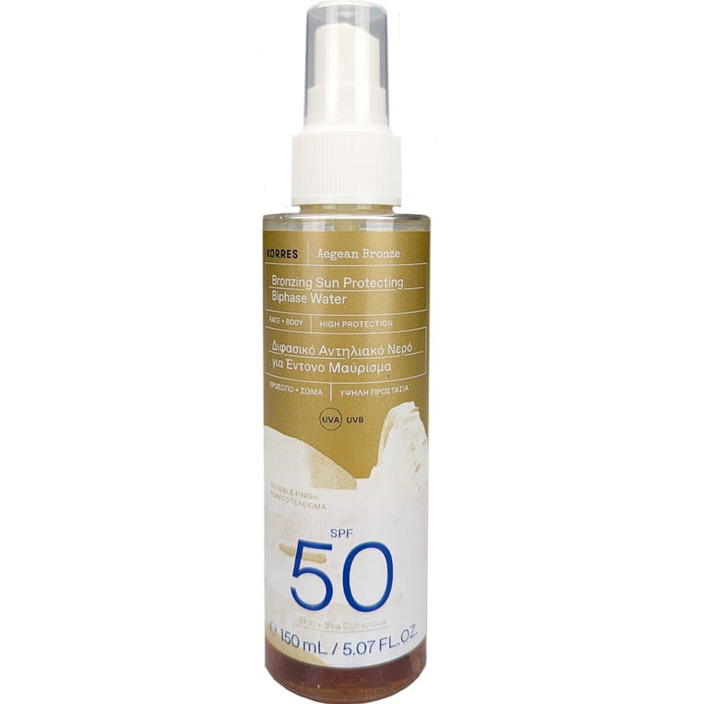 Korres Aegean Bronze Face & Body Bronzing Sun Protecting Biphase Water Spf50 150ml