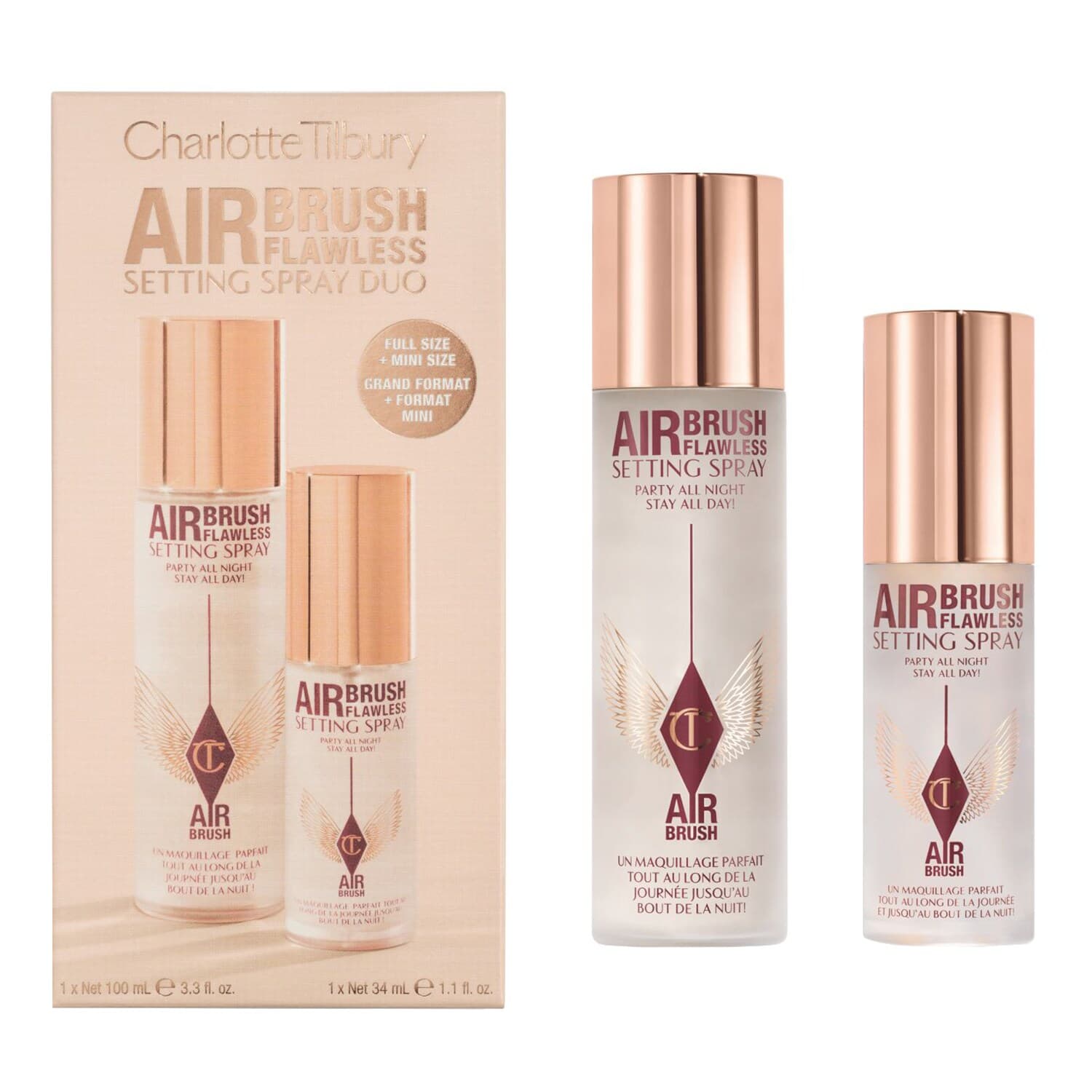 Charlotte Tilbury - Airbrush Flawless Setting Spray Duo - Σετ δύο σπρέι σταθεροποίησης μακιγιάζ